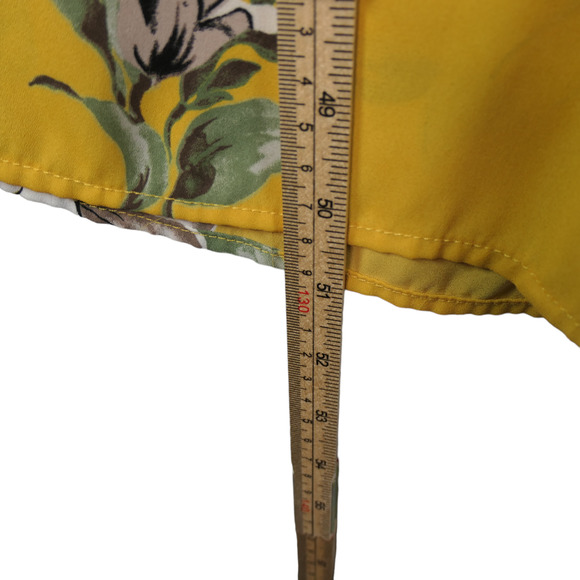 Sienna Sky Jumpsuit Womens L Mustard Floral Wide Leg Elastic Waist Pockets Boho - Picture 9 of 14